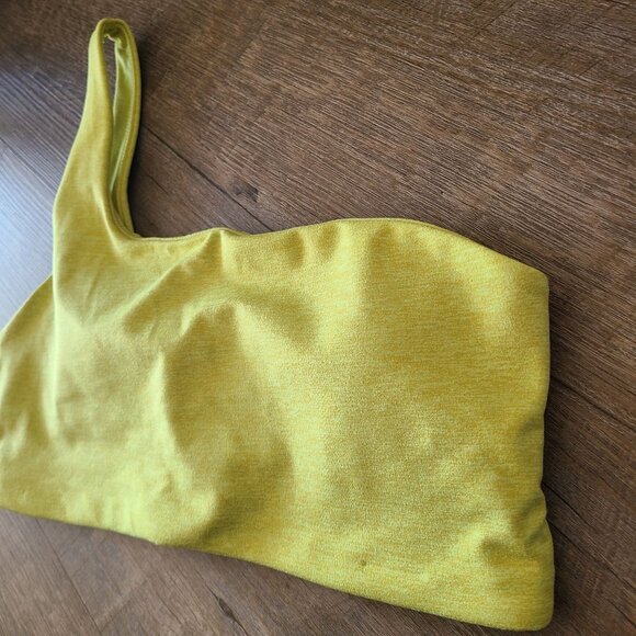 Offline By Aerie Womens L The Hugger One-Shoulder Crop Chartreuse Green Yellow - Picture 2 of 8